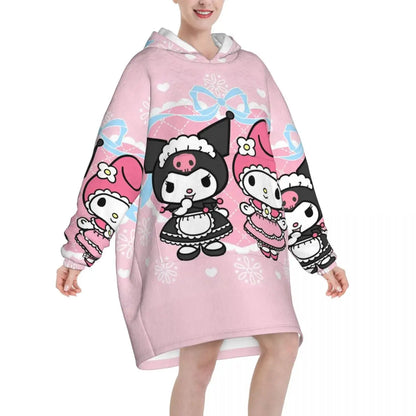 My Melody And Kuromi Blanket Hoodie