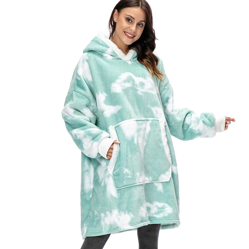 Hoodie Blanket Women Oversized Fleece Hoodie