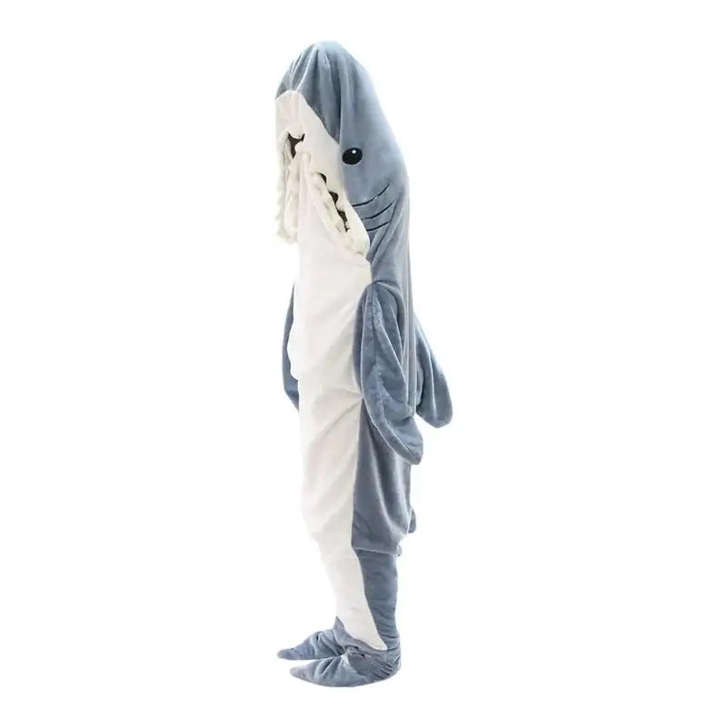 Kawaii Shark Blanket Flannel Wearable Blanket Hoodie