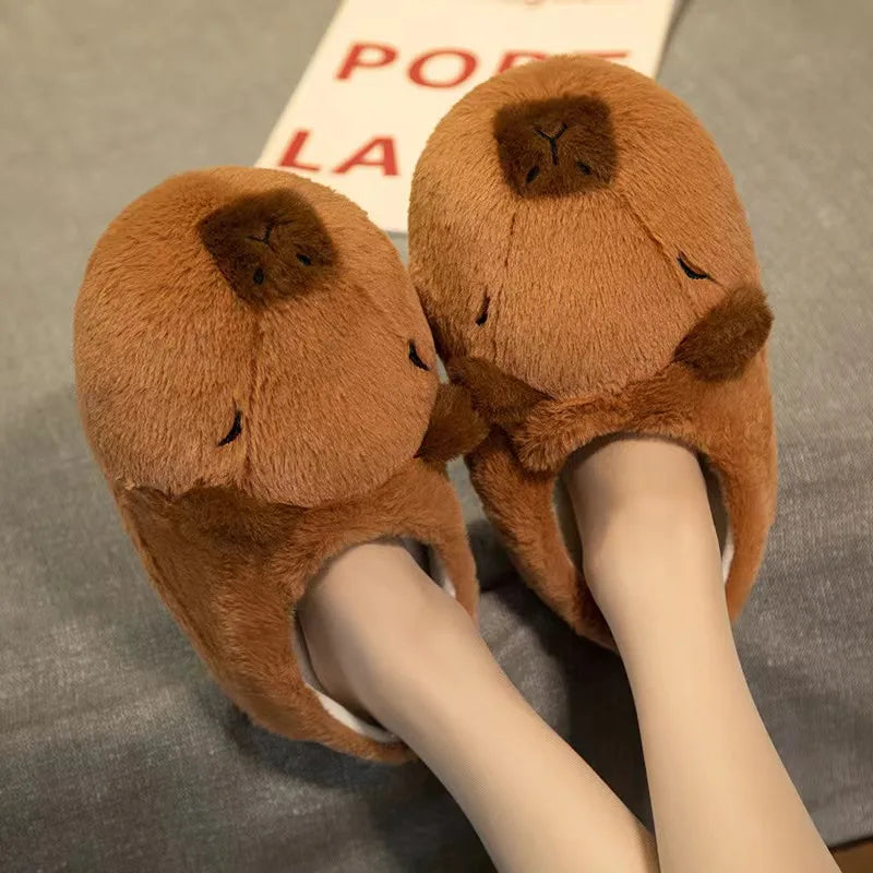 Cute Cartoon Capybara Cotton Slippers