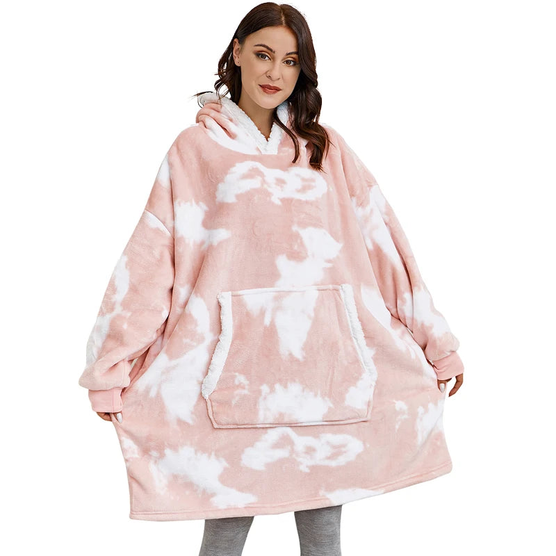 Hoodie Blanket Women Oversized Fleece Hoodie