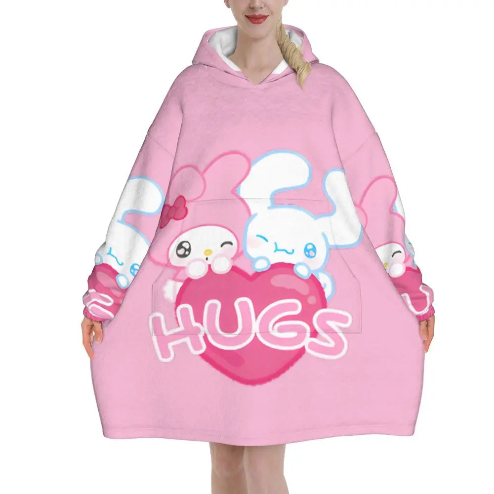 My Melody And Kuromi Blanket Hoodie