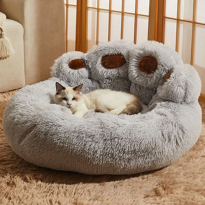 Luxury Dog Bed Paw Shape Plush Dog Mat Bed