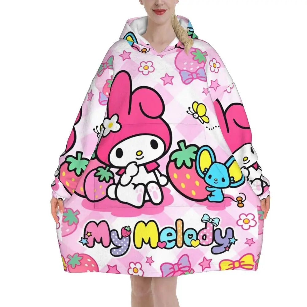 My Melody And Kuromi Blanket Hoodie