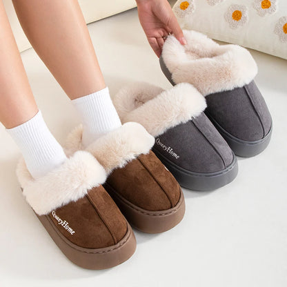 Queeyhome Winter Women Flat-Bottomed Plush