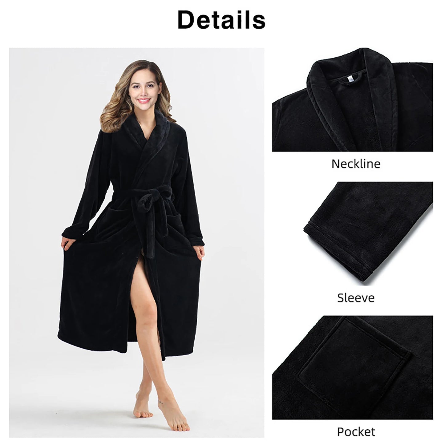 Women's Soft Long Sleeve Bathrobe