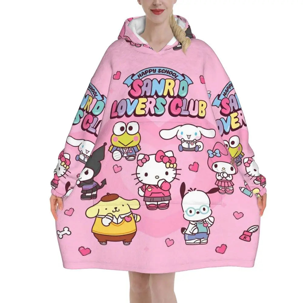 My Melody And Kuromi Blanket Hoodie