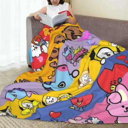 BTS21 Plush Flannel Blanket