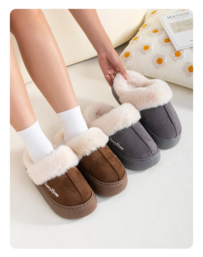 Queeyhome Winter Women Flat-Bottomed Plush