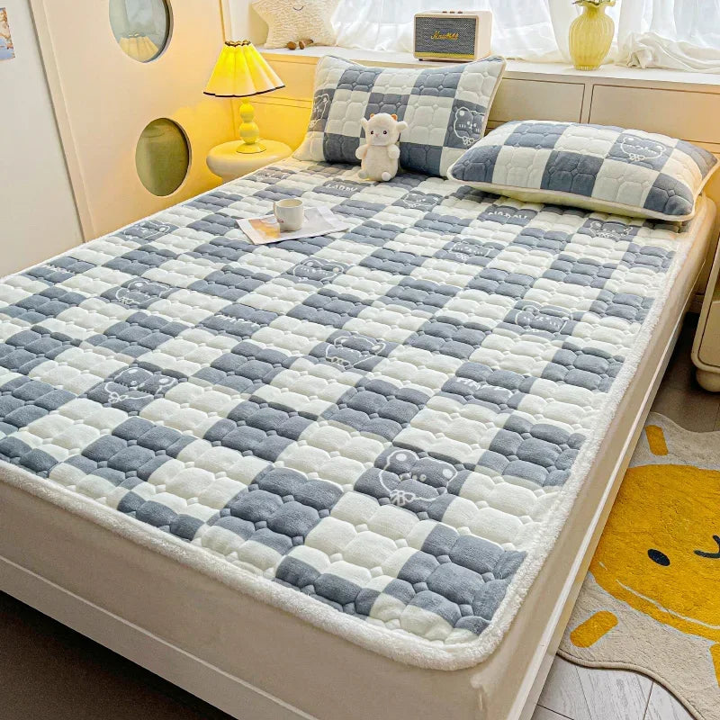 Soft Quilted Velvet Mattress Topper