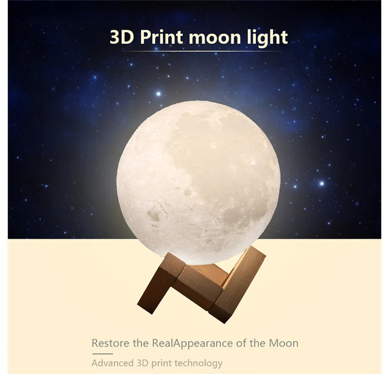 3D Print Rechargeable Moon Lamp