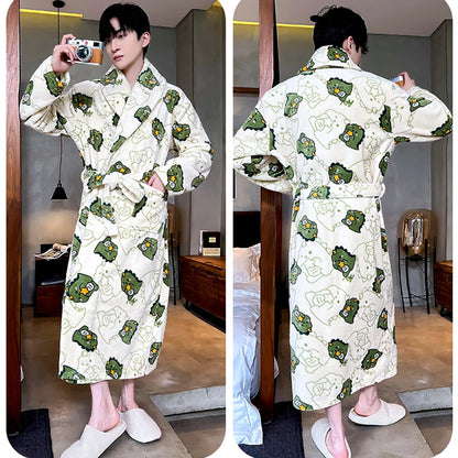 Men’s Plush Dinosaur Bathrobe