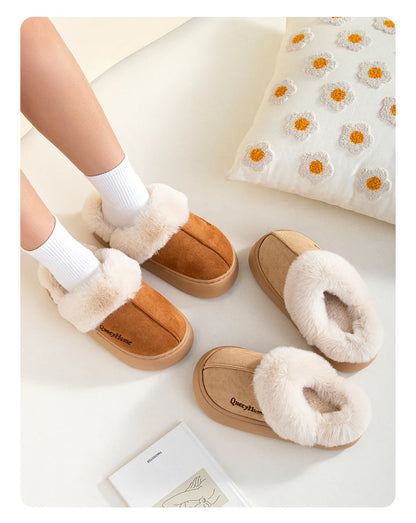 Queeyhome Winter Women Flat-Bottomed Plush