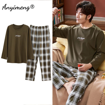 Men's Plaid Cotton Pajama Set