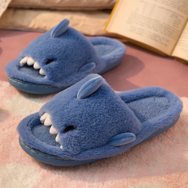 Shevalues Cartoon Plush Shark Slippers