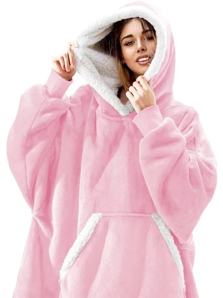 Hoodie Blanket Women Oversized Fleece Hoodie