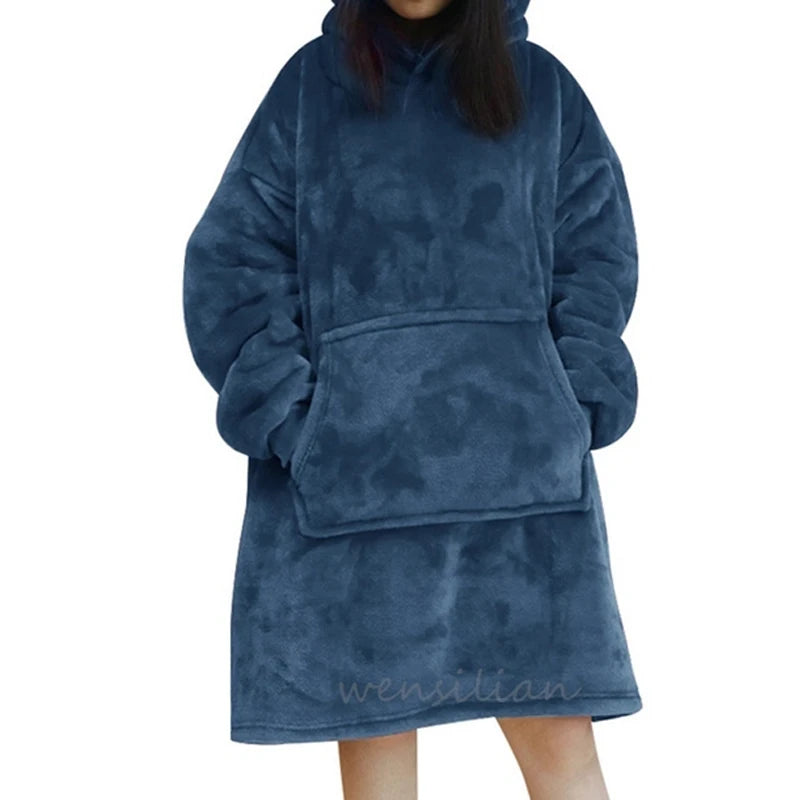 Hoodie Blanket Women Oversized Fleece Hoodie