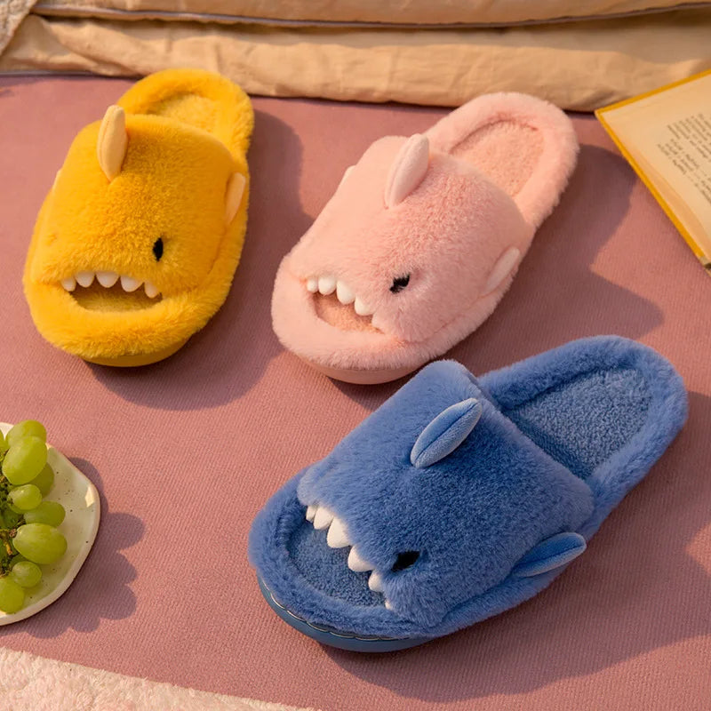 Shevalues Cartoon Plush Shark Slippers