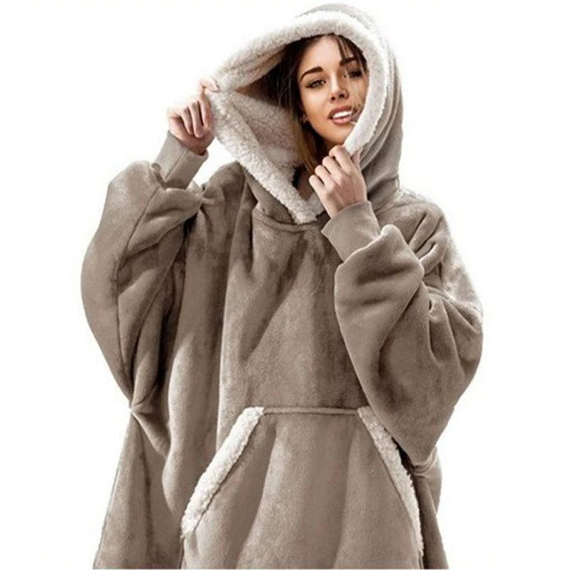 Hoodie Blanket Women Oversized Fleece Hoodie