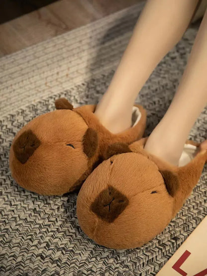 Cute Cartoon Capybara Cotton Slippers