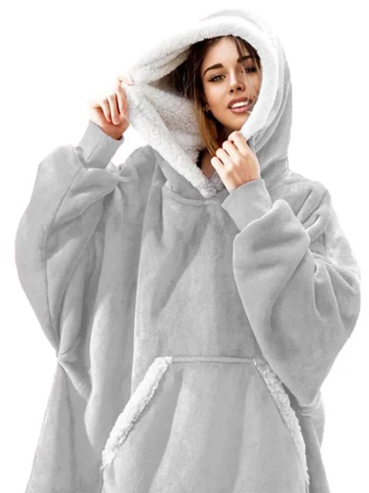 Hoodie Blanket Women Oversized Fleece Hoodie