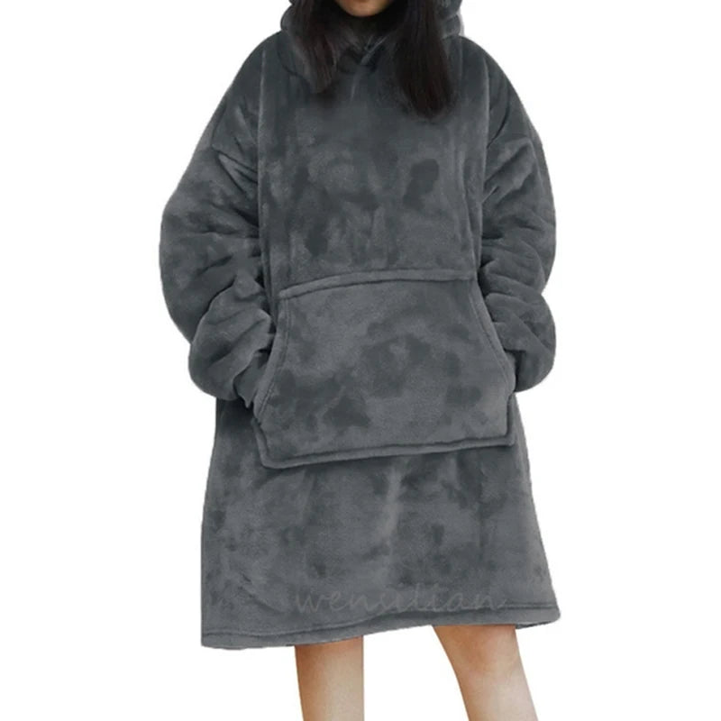 Hoodie Blanket Women Oversized Fleece Hoodie