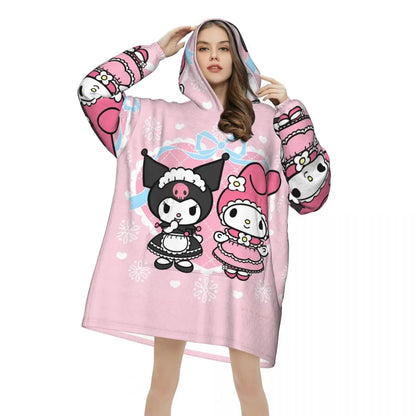 My Melody And Kuromi Blanket Hoodie