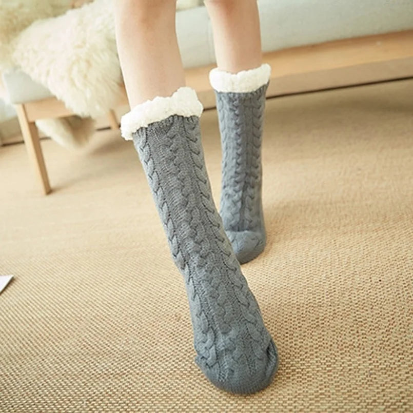 Winter Plush Anti non slip Grip Soft  Floor Sock