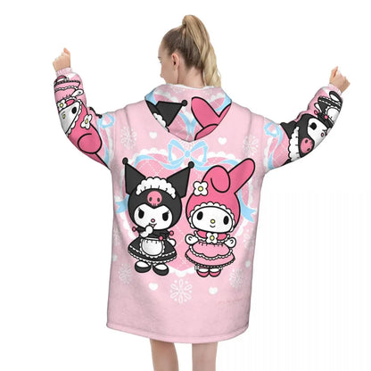 My Melody And Kuromi Blanket Hoodie