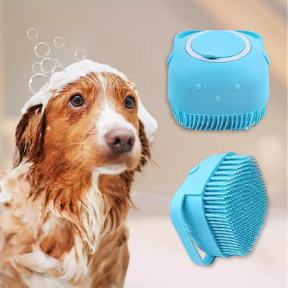 Pet Bathing Brush with Shampoo Dispenser